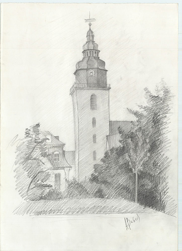 Trinitatis church, pencil