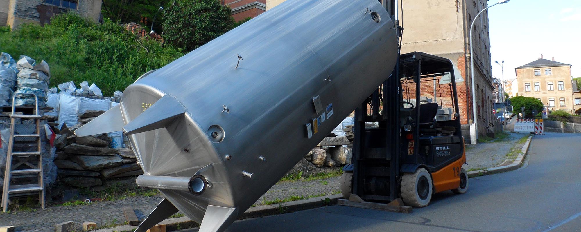 Doppelwandiger Pufferspeicher 5,5 m³ aus Edelstahl (Wärmespeicher).