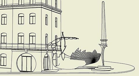 Скульптурная композиция Иштвандук (Istvandukt) на Istvanplatz в Грайце. Чертёж. 3D Modell.