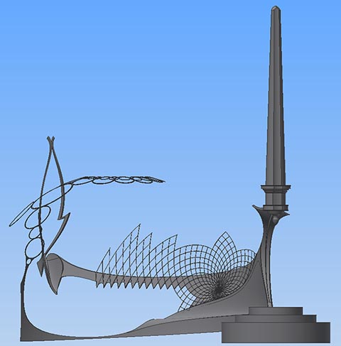 Памятный уголок Istvan Sky, Иштванплатц в Грайце. Верхний - утрамбовывание расчищенного участка. Нижний - 3D Modell будущей композиции.