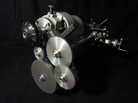 Gewindeschneidapparat Schaublin 70, offene Spindel, 90 Gänge pro Zoll.