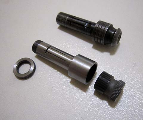 Universelle Vorrichtung für die Potance-Presse von BOLEY zum Abziehen der Doppelrolle. Geänderte Buchsenkonstruktion anstelle der Originalbuchse.